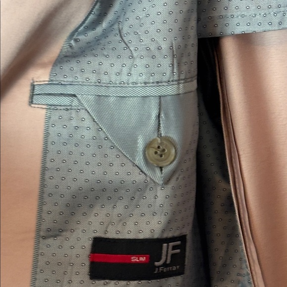 J. Ferrar Men Mauve Pink Blazer Slim Sz 38 Cotton Blend Lined Stretch - Picture 5 of 9